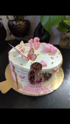 blue berry flavoured beautiful 16th b'day cake♥️♥️