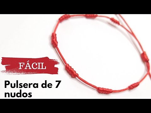 Pulsera roja de 7 nudos para la buena suerte / Cómo hacer pulsera de 7 nudos / TUTORIAL PASO A PASO