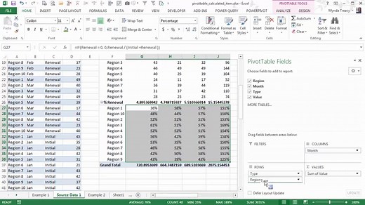 Excel PivotTable Calculated Items • My Online Training Hub