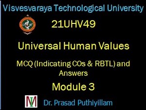 VTU UHV Module 3 MCQ & Answer Practice