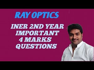CRITICAL ANGLE/RAY OPTICS/INTER 2ND YEAR/IMPORTANT 4 MARKS FOR IPE