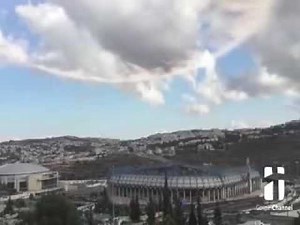 Trumpet sound from heaven over the holy city of Jerusalem