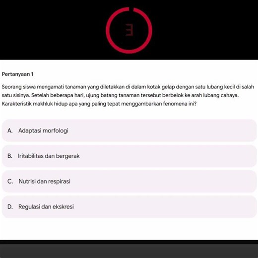 SOAL OSN IPA CIRI MAKHLUK HIDUP 1
