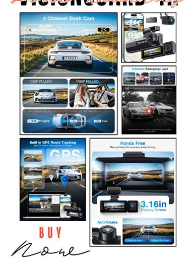 4K Dash Cam Front and Rear – 3 Channel Dash Camera • Front cabin rear recording • 4K night vision • GPS WiFi app • Voice control Perfect dash cam for everyday driving & road trips Shop here ➜ https://amzn.to/4qro2DU #DashCamFinds #CarMustHaves Disclosure: This post contains affiliate links. If you purchase through these links, I may earn a small commission at no extra cost to you.