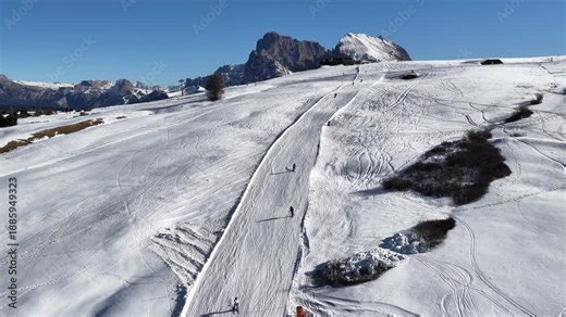 Skiing Aerial Footage Ski Resort Snowboarding Ski Slopes Mountains 4K