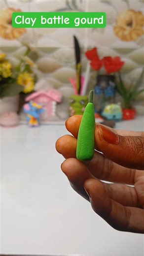 DIY clay bottle gourd.#shorts #claycrafts.