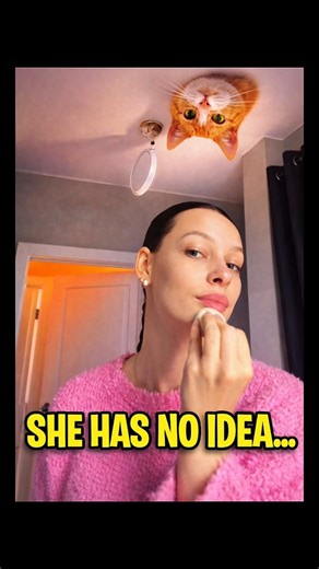 Her Cat Was on the Ceiling Watching Her 😭