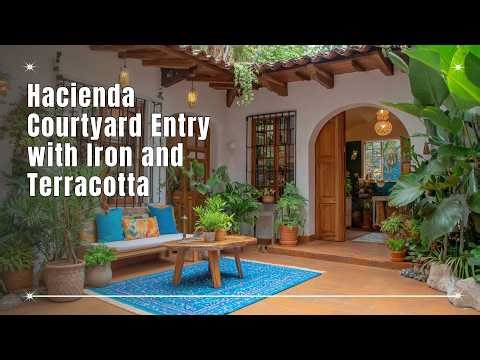 Foyer Transformation ✨ Classic Hacienda Courtyard Entry with Iron and Terracotta