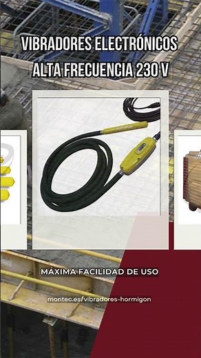 Vibradores de hormigón TECHNOFLEX para uso intensivo en obra.