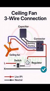 11K views · 55 reactions | Ceiling Fan 3-Wire Connection Explained #electrical #electricalwork #powerdbyelectric #diagram #electrical #electricalwork #electric | Powerd By Electronic | Facebook
