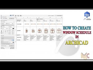 WINDOW SCHEDULE IN ARCHICAD #archicad #archicad25 #schedule