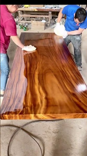 How to Wax a Walnut Slab Solid Wood Table Top？#wood #homedecor #slab #wax #diningtable #furniture
