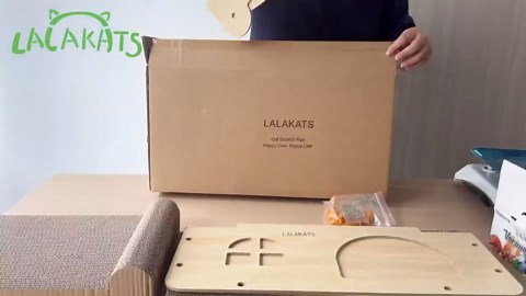 Cat Scratcher Cardboard House, Scratch Pads Cat Play House for Indoor Cats Corrugated Scratcher Box Cat Scratching Toy for Cat, Hideout for Cat, Yellow