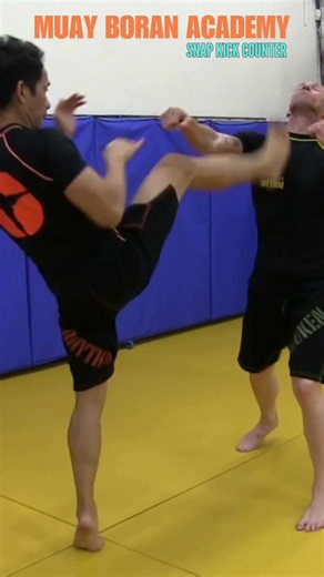 Muay Boran Martial Arts Technique: Head Snap Kick Counter #shorts