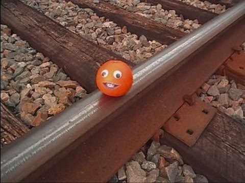 Annoying Orange Gets Crushed By Tropicana Train