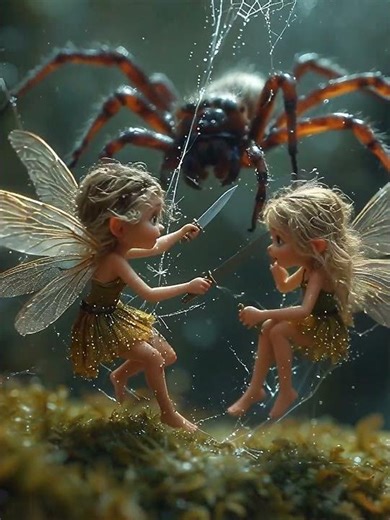 Tiny Fairies vs Giant Spider #Shorts #Fairys #Spiders