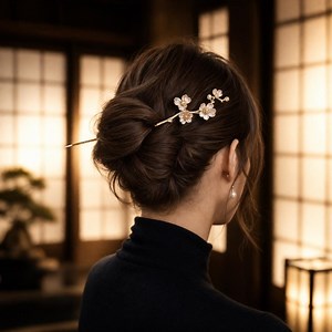 Japanese Sakura Hair Stick, Cherry Blossom Floral Hair Accessory, Elegant Alloy Pin - Etsy