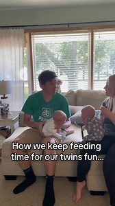 How we keep feeding time with our twins fun. A little friendly competition of which twin will burp first?! 😅🙌 #twins #twinsofinstagram #twinmom #twinlife #twinparents #newborntwins 📷 @halstew92 | Twinmom.com