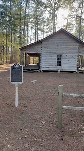 📍The Joseph R. Rice Log Cabin Near Weches in Houston County, Texas — The American South (West South Central) Inscription ⬇️ Joseph Redmond Rice (1805-1866) cut timber; then his young wife, Willie Masters Rice (1809-1881), snaked the logs to a homesite 16 miles southwest of here. The cabin they built was a noted way-station on the San Antonio Road. They brought up nine children, enlarging their cabin several times, after a grandson built a frame house in 1919, the old cabin became a farm storage