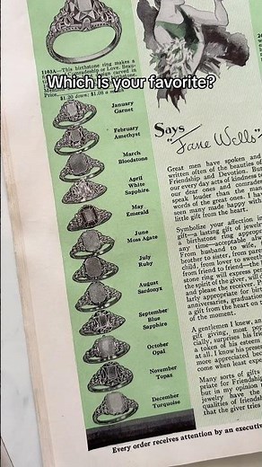 Your birthstone as told by this 1930s jewelry catalogue! #mjvjewelry #vintagejewelry