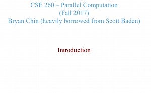 UCSD - CSE 260 - Parallel Programming/Computation - LE [A00] - Fa 17