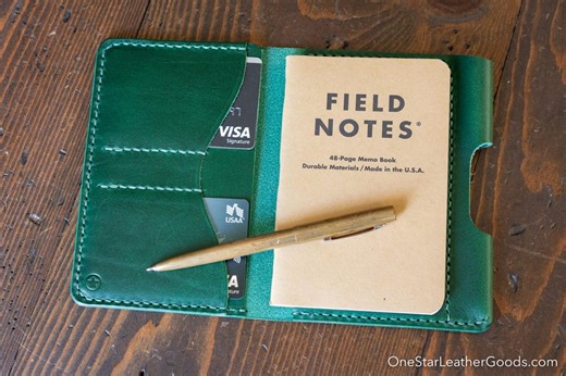 Field Notes Wallet With Pen Sleeve "park Sloper Senior" - Green Buttero Leather (PSS) - Etsy
