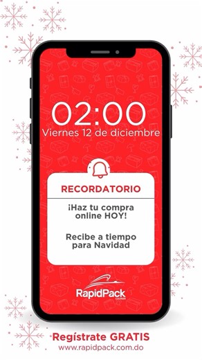 Rapidpack | Courier on Instagram: "La Navidad se vive mejor cuando te adelantas. 🎄 Haz tus compras online con tiempo y recibe tus regalos sin estrés. Usa tu dirección Rapidpack y disfruta de compras TAX FREE en Amazon y eBay. Regístrate GRATIS y empieza a pedir. www.rapidpack.com.do #Rapidpack #Courier #ChristmasGifts"
