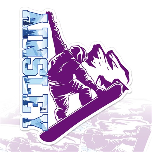 Custom Snowboarding Name Sticker Personalized Text Snowboarder Winter Sport Waterproof Decal for Laptop Water Bottle Gift - Etsy