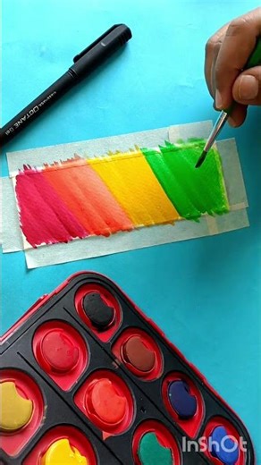 Rainbow Floral Bookmark 🌈 | Colorful Watercolor Art #shorts #art #diy #flowers #colourful #viral