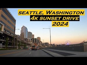 Seattle, Washington | 4k Sunset Drive | 2024