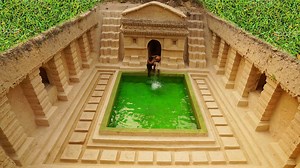 Primitive underground dream home: Amazing jungle pool & carved mud house