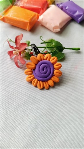 How to make hair clip with clay very easily #youtubeshort #diy #viralshort