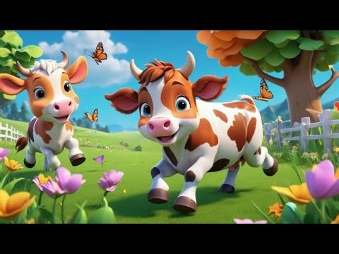 Baby Cow Says Moo Moo 🐄 | Fun Animal Song for Kids | Playful Nursery Rhyme