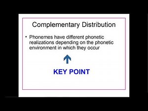 LING 101 UNM - Phonology - Part 2 - Distribution