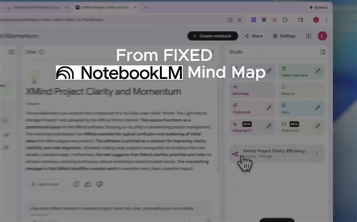 We built a tool to turn AI brain into your own thinking: NotebookLM is such an amazing tool for learning and researching. We absolutely love it. Its mind maps are great—well, until you want to own it and edit it, because it's static 🫠 So we built a small bridge. Turn NotebookLM mind maps → fully editable Xmind files Try it now and see how you can turn that AI knowledge into your own thinking 👉 https://xmind.com/tools/notebooklm-mind-map-extractor | Xmindhq