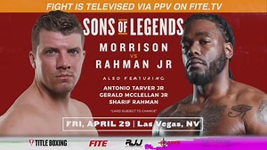 20 reactions · 3 comments | “Sons of Legends” Live Professional Boxing in The Theater at Virgin Hotel and Casino Las Vegas. April 29, 2022 Tickets on sale now: https://www.axs.com/events/429450/sons-of-legends-morrison-vs-rahman-jr-tickets?q=boxing @aresentllc @royjonesjrboxing @virginhotelslv @axsevents @fitetv @du.ke22 @_jr @bountyhunterthe3rd @oktugboat @ussislegend @rdanielsjr | TITLE Boxing | Facebook