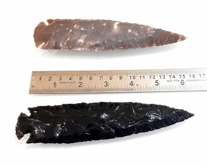 Agate & Obsidian Arrowhead Set: 6" Native American Style Flint Stone - Etsy