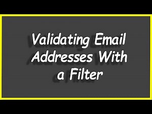 Python Programs #96: Validating Email Addresses With a Filter