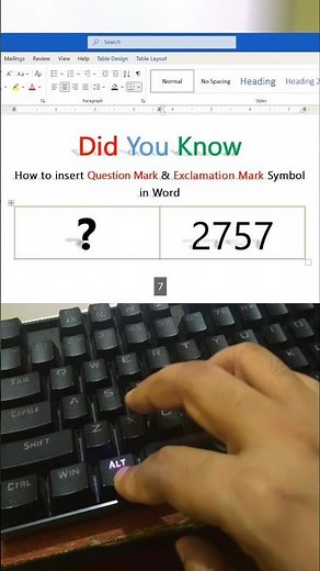 How to insert Question mark ❓ symbol in msword | #msword #shorts
