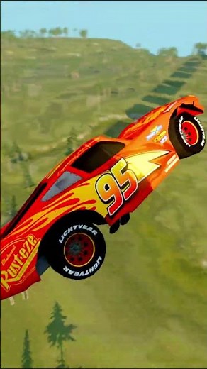 Lightning McQueen vs Hell Descent – The Most Insane Crash in BeamNG Drive!
