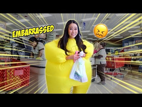 I wore an INFLATABLE BALLOON SUIT for 24 HOURS CHALLENGE!