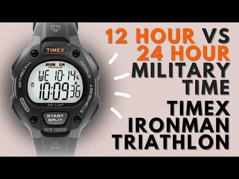 Timex Ironman Triathlon 24h Military Time vs 12h Mode