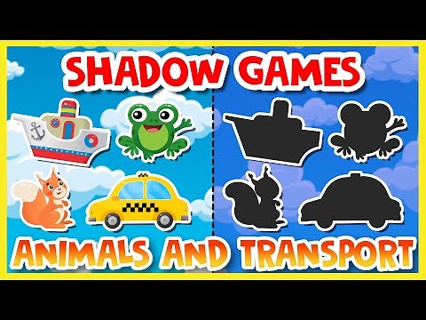 SHADOW QUIZ ❤️ SHADOW MATCHING GAME FOR KiDS TO LEARN FIRST WORDS AND SOUNDS ❤️ TRANSPORT & ANIMALS