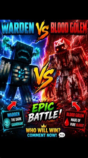 Minecraft Warden Vs Blood Golem #shorts #viral