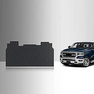 TOUGHPRO Floor Mats Accessories (2nd Row Only) for Dodge RAM 1500 Crew Cab with Optional Rear Storage All Weather Heavy Duty (Made in USA) Black Rubber 2019 2020 2021 2022 2023 2024