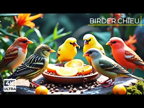 🔴Birds and Squirrels Playing in a Garden of Spring Flowers🕊️🐿️ Live 12 Hours in Ultra HD 😺