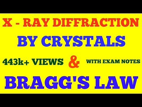 BRAGG'S LAW || DIFFRACTION OF X - RAYS BY CRYSTALS || SOLID STATE PHYSICS || WITH EXAM NOTES ||