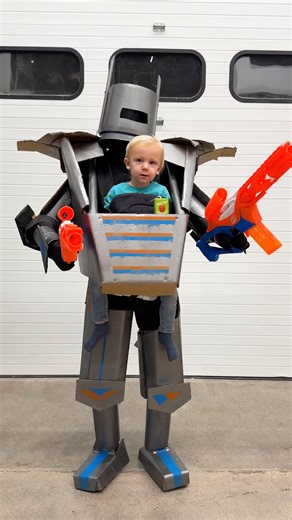 This robot runs on apple juice🧃and giggles! #dadlife #DIY #TreeTopPartner #nerf #robot | Dude Dad