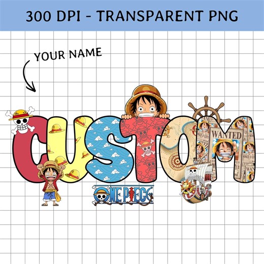 Custom One Piece Name PNG | Personalized Anime Name Design (digital Download) - Etsy