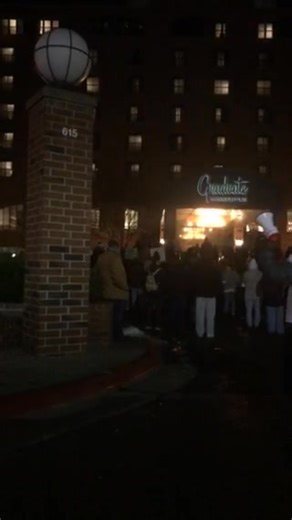 SE Minneapolis - The current scene outside the Graduate Hotel near U of M campus where reportedly over 100 anti-ICE protesters are causing a noise disturbance. #UMN 21:59 | 2nd Pct Minneapolis Crime Watch & Information
